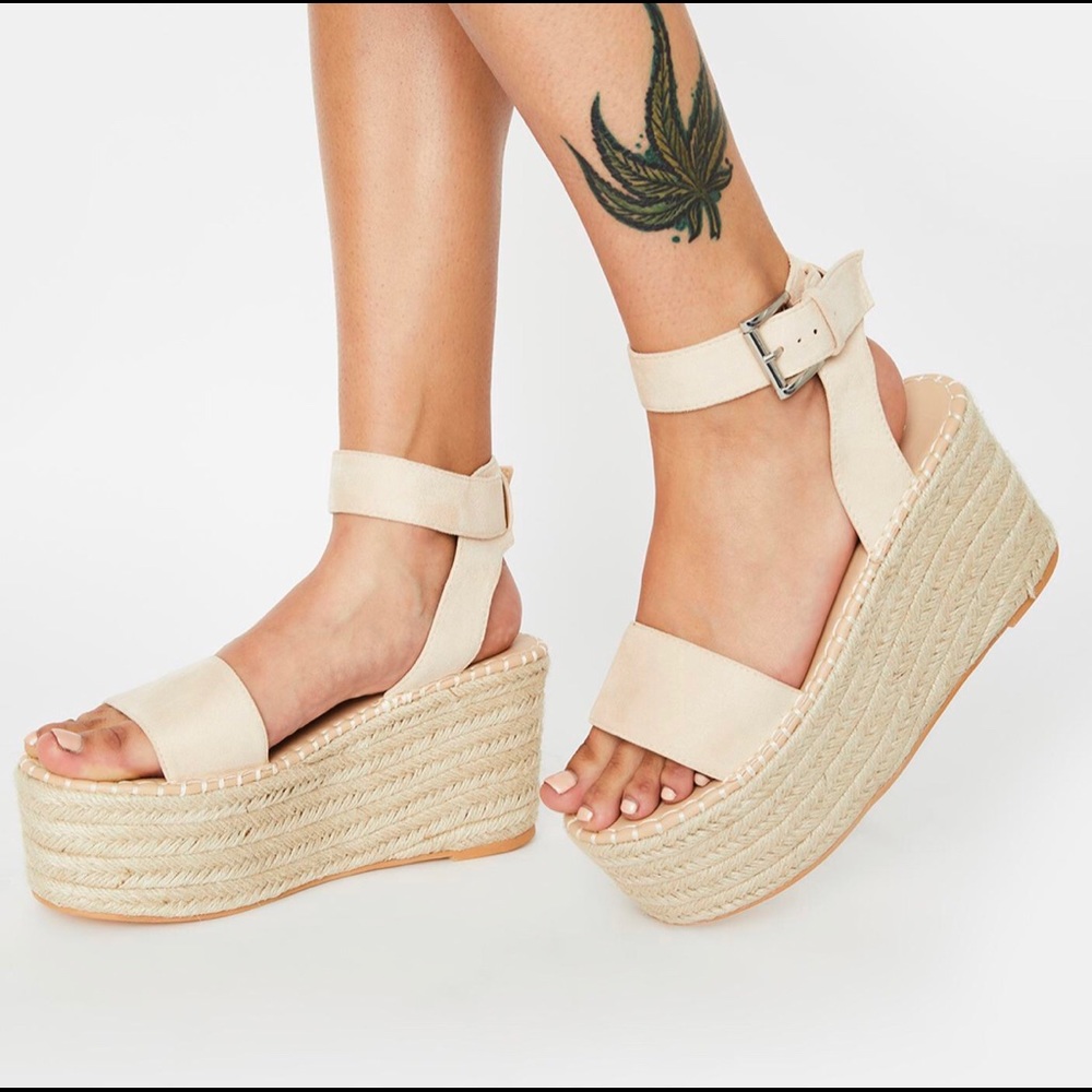 Public desire size 6 espadrille platform sandals